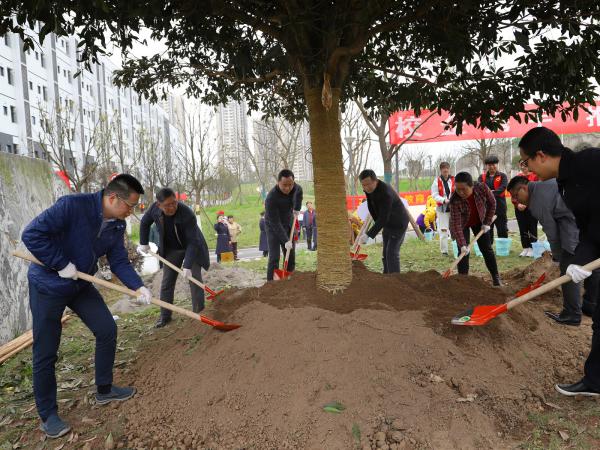 重庆运输职院和市公交集团举办“校企携手育英才”主题植树活动